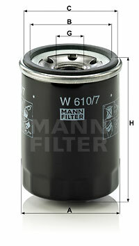 Filtr oleju W 610/7 MANN-FILTER MANN+HUMMEL GMBH