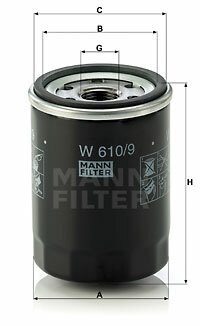 Filtr oleju W 610/9 MANN-FILTER MANN+HUMMEL GMBH