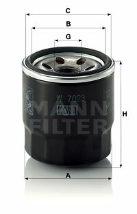 Filtr oleju W 7023 MANN-FILTER MANN+HUMMEL GMBH