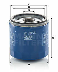 Filtr oleju W 7056 MANN-FILTER MANN+HUMMEL GMBH
