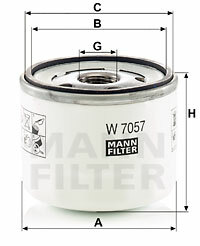Filtr oleju W 7057 MANN-FILTER MANN+HUMMEL GMBH