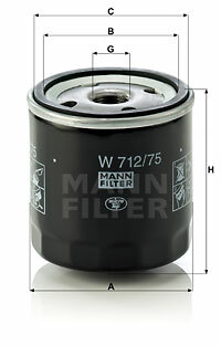 Filtr oleju W 712/75 MANN-FILTER MANN+HUMMEL GMBH