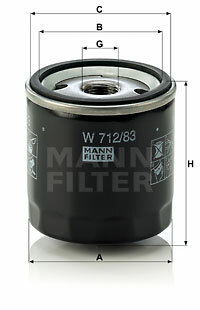 Filtr oleju W 712/83 MANN-FILTER MANN+HUMMEL GMBH