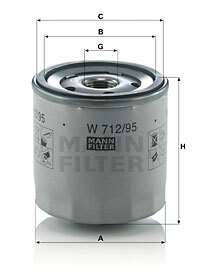 Filtr oleju W 712/95 MANN-FILTER MANN+HUMMEL GMBH