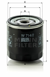 Filtr oleju W 714/2 MANN-FILTER MANN+HUMMEL GMBH