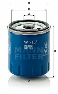 Filtr oleju W 716/1 MANN-FILTER MANN+HUMMEL GMBH
