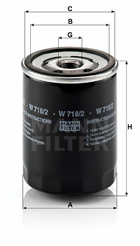 Filtr oleju W 718/2 MANN-FILTER MANN+HUMMEL GMBH
