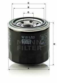 Filtr oleju W 811/80 MANN-FILTER MANN+HUMMEL GMBH