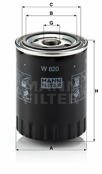 W 820 Filtr oleju MANN-FILTER MANN+HUMMEL GMBH