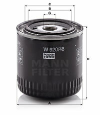 Filtr oleju W 920/48 MANN-FILTER MANN+HUMMEL GMBH