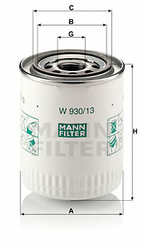 Filtr oleju W 930/13 MANN-FILTER MANN+HUMMEL GMBH