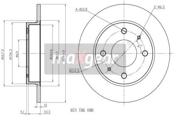 Tarcza hamulcowa 19-1955 MAXGEAR