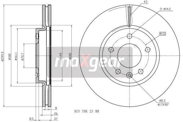 Tarcza hamulcowa 19-2332 MAXGEAR