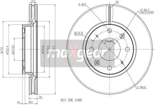 Tarcza hamulcowa 19-2475 MAXGEAR