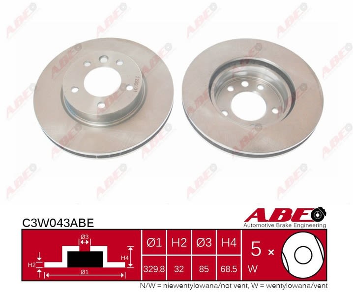 Tarcza hamulcowa do Porsche, C3W043ABE, ABE w ofercie sklepu e-autoparts.pl 