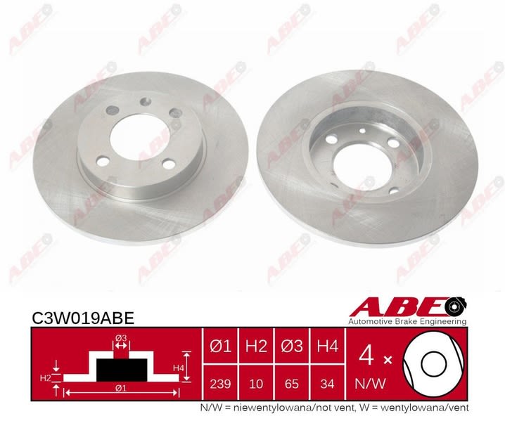 Tarcza hamulcowa do VW, C3W019ABE, ABE w ofercie sklepu e-autoparts.pl 