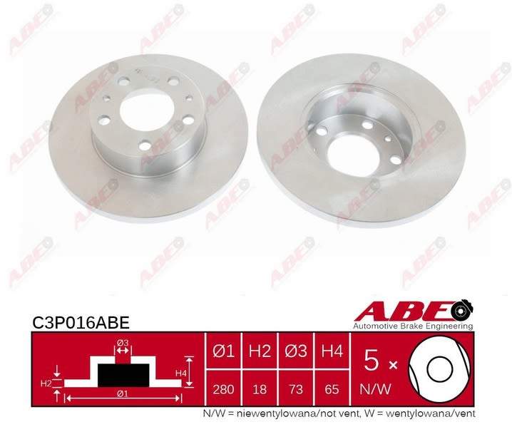 Tarcza hamulcowa do Peugeota, C3P016ABE, ABE w ofercie sklepu e-autoparts.pl 