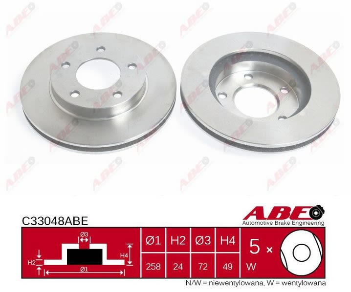 Tarcza hamulcowa do Mazdy, C33048ABE, ABE w ofercie sklepu e-autoparts.pl 