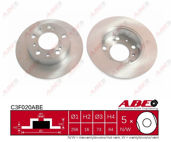 Tarcza hamulcowa do Citroena, C3F020ABE, ABE w ofercie sklepu e-autoparts.pl 