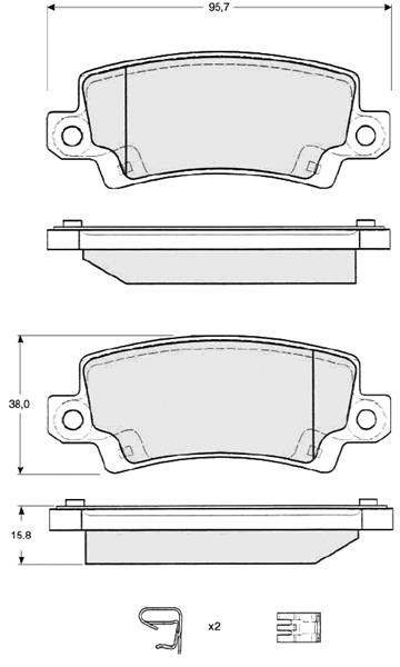 KLOCKI HAMULCOWE TOYOTA COROLLA, COROLLA VERSO KPL STARLINE S BD S327 STARLINE
