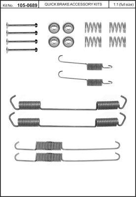 Zestaw akcesoriów, szczęki hamulcowe do Peugeota, 0689, Quick Brake ApS w ofercie sklepu e-autoparts.pl 