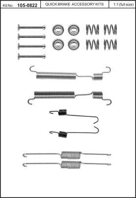 Zestaw montażowy szczęk hamulcowych do Hyundia, 0822, Quick Brake ApS w ofercie sklepu e-autoparts.pl 