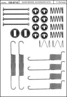 Zestaw montażowy szczęk hamulcowych do Mercedesa, 0715, Quick Brake ApS w ofercie sklepu e-autoparts.pl 