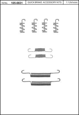 Zestaw akcesoriów, szczęki hamulcowe, hamulec postojowy do Volvo, 0831, Quick Brake ApS w ofercie sklepu e-autoparts.pl 