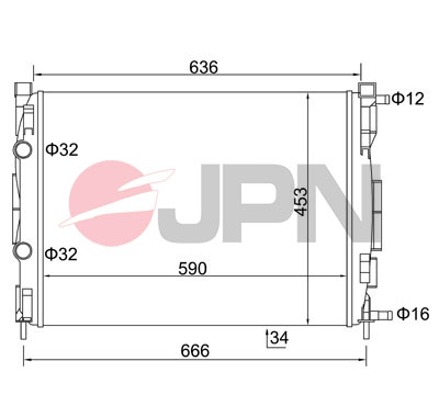 CHŁODNICA SILNIKA do Renault, 60C9044-JPN, JPN w ofercie sklepu e-autoparts.pl 