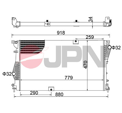 CHŁODNICA SILNIKA do Renault, 60C9047-JPN, JPN w ofercie sklepu e-autoparts.pl 