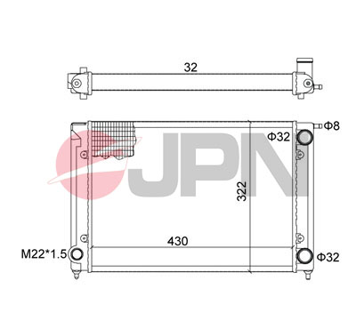 CHŁODNICA SILNIKA do VW, 60C9055-JPN, JPN w ofercie sklepu e-autoparts.pl 