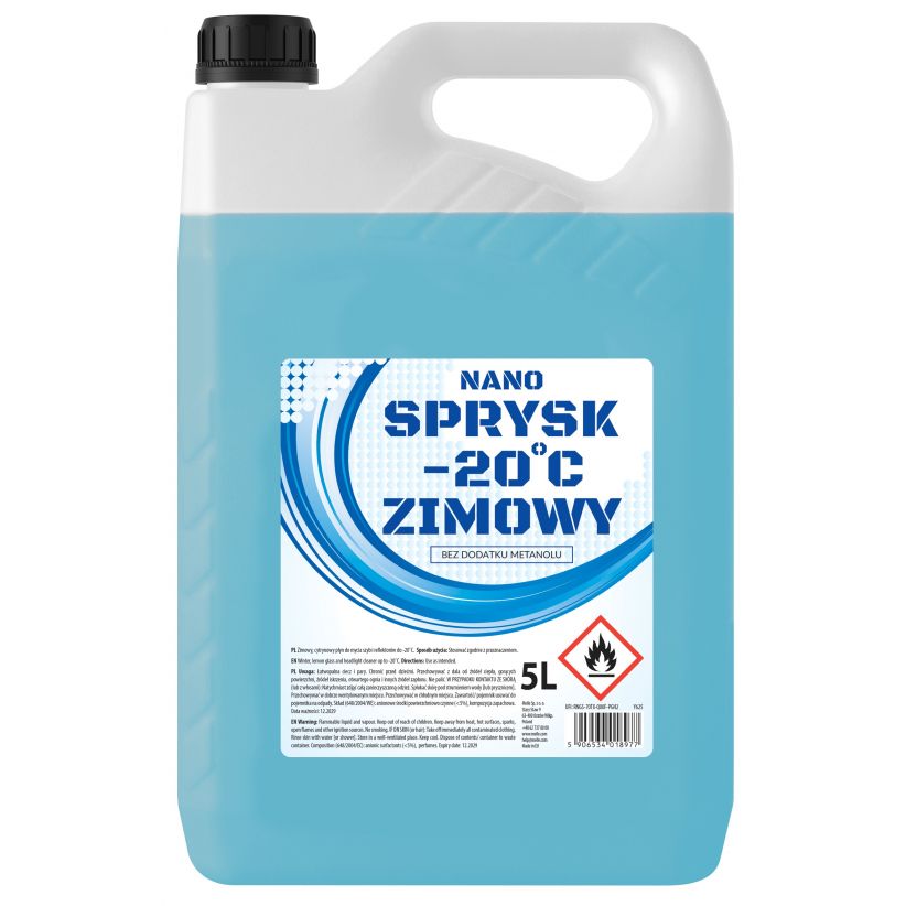 PLYN DO SPRYSKIWACZA ZIMOWY NANO SPRYSK -20°C 5L INTER-GLOBAL Y625 INTER-GLOBAL