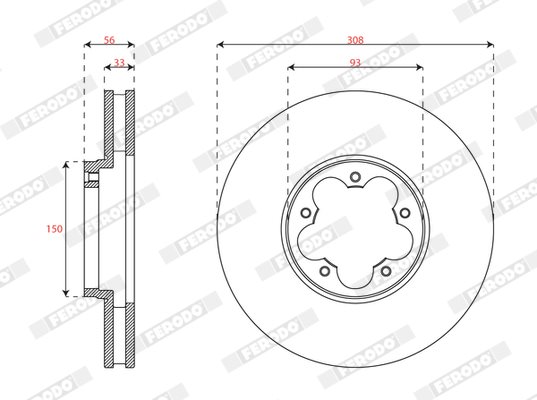 Tarcza hamulcowa do Forda, DDF3057C, FERODO w ofercie sklepu e-autoparts.pl 