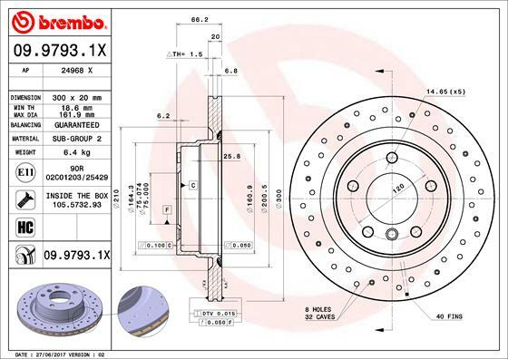 Tarcza hamulcowa, BREMBO XTRA LINE 09.9793.1X BREMBO