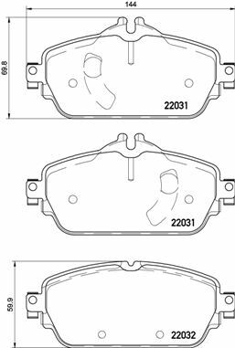 Klocki hamulcowe - komplet, DIRECTIONAL BRAKE PADS P 50 119 BREMBO