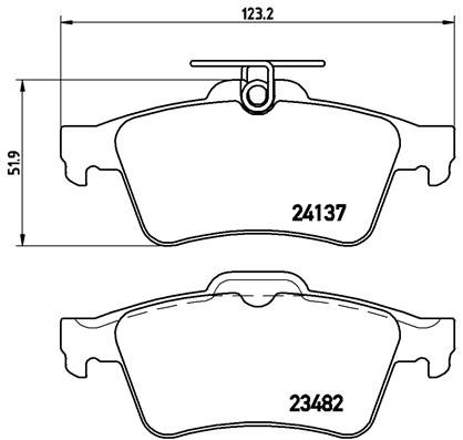 KLOCKI HAMULC. FORD FOCUS II 04- TYŁ do Jaguara, P 59 042X, BREMBO w ofercie sklepu e-autoparts.pl 