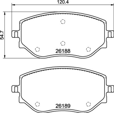 Klocki hamulcowe - komplet, DIRECTIONAL BRAKE PADS P 68 073 BREMBO
