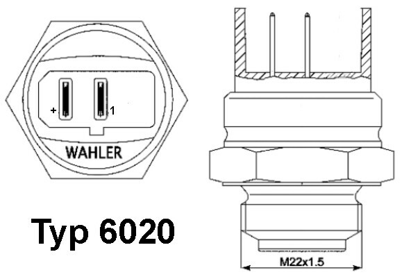 Przełącznik termiczny, wentylator chłodnicy 6020.95D WAHLER