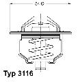 Termostat układu chłodzenia do Fiata, 3116.82D, WAHLER w ofercie sklepu e-autoparts.pl 