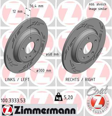 Tarcza hamulcowa, BLACK Z 100.3333.53 ZIMMERMANN