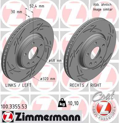 Tarcza hamulcowa, BLACK Z 100.3355.53 ZIMMERMANN