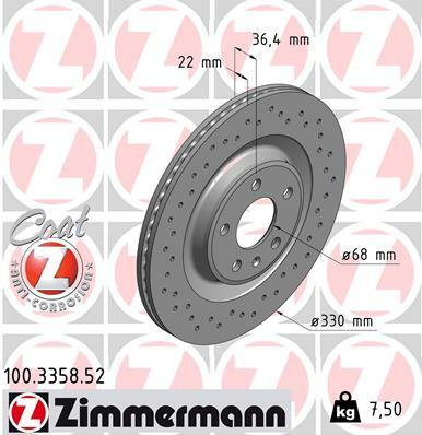 Tarcza hamulcowa, SPORT COAT Z 100.3358.52 ZIMMERMANN