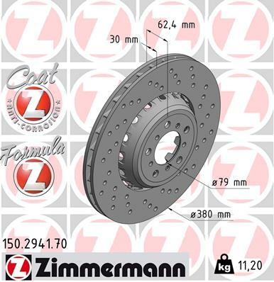 Tarcza hamulcowa, FORMULA Z COAT Z 150.2941.70 ZIMMERMANN