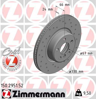 Tarcza hamulcowa, SPORT COAT Z 150.2951.52 ZIMMERMANN