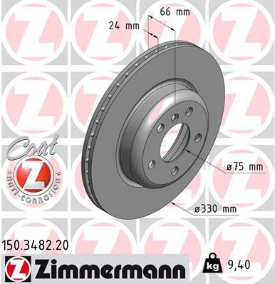 Tarcza hamulcowa, COAT Z 150.3482.20 ZIMMERMANN