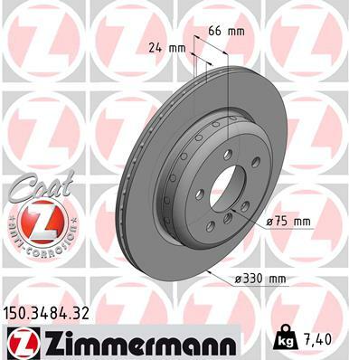 Tarcza hamulcowa, FORMULA F COAT Z 150.3484.32 ZIMMERMANN