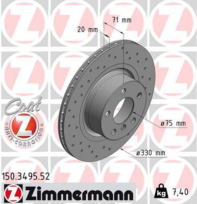 Tarcza hamulcowa, SPORT COAT Z 150.3495.52 ZIMMERMANN