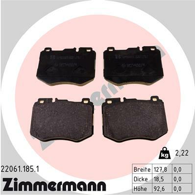 Klocki hamulcowe - komplet 22061.185.1 ZIMMERMANN