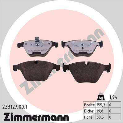 Klocki hamulcowe - komplet, rd:z 23312.900.1 ZIMMERMANN