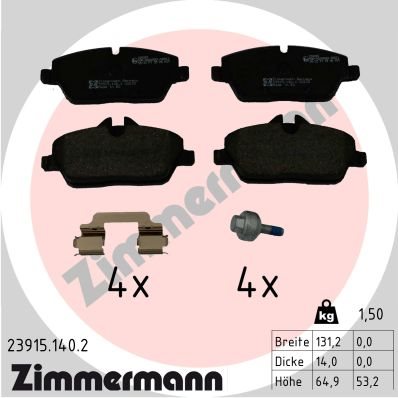 KLOCKI HAMULC. BMW I3 ELECTRIC 13- PRZÓD do BMW, 23915.140.2, ZIMMERMANN w ofercie sklepu e-autoparts.pl 